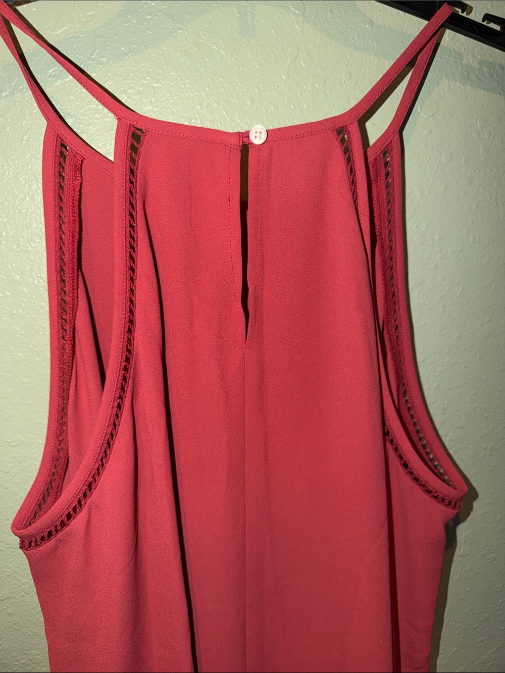 LOFT Red Double-Strap Ruffle-Hem Camisole - Picture 9 of 9